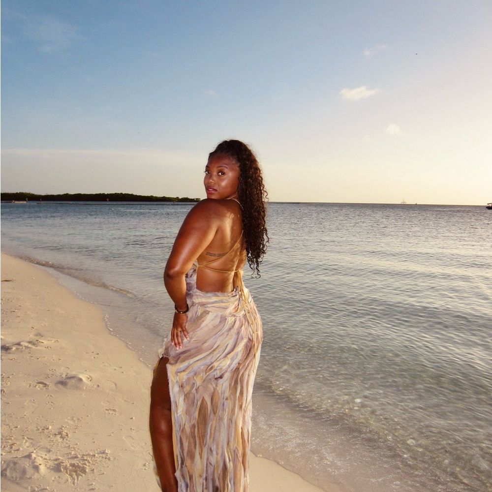 ASOS Multicolor Cut out Maxi Backless Dress